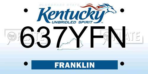 637YFN Kentucky License Plate