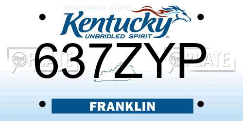 637ZYP Kentucky License Plate