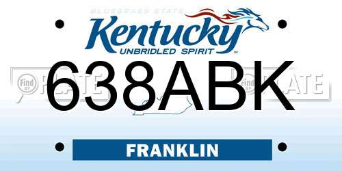 638ABK Kentucky License Plate