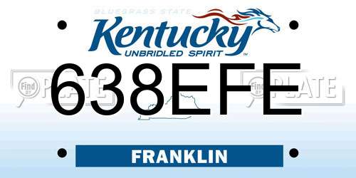 638EFE Kentucky License Plate