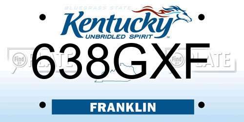 638GXF Kentucky License Plate