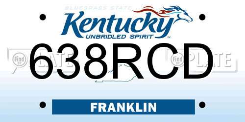 638RCD Kentucky License Plate