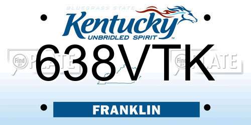 638VTK Kentucky License Plate