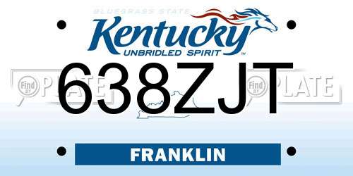 638ZJT Kentucky License Plate