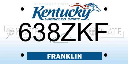 638ZKF Kentucky License Plate