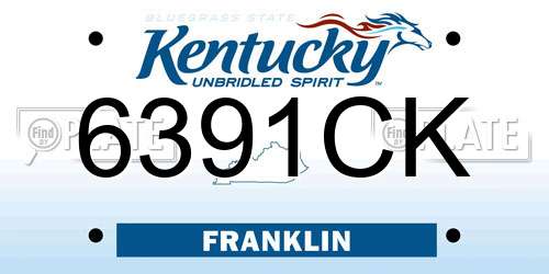 6391CK Kentucky License Plate