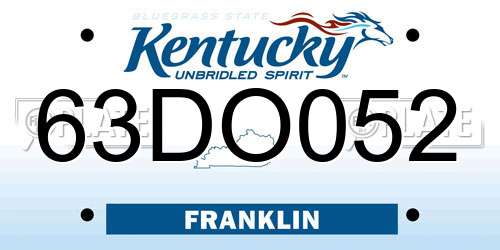 63DO052 Kentucky License Plate