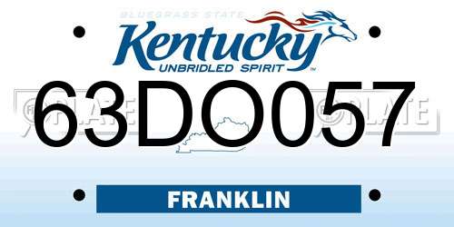 63DO057 Kentucky License Plate