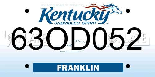 63OD052 Kentucky License Plate