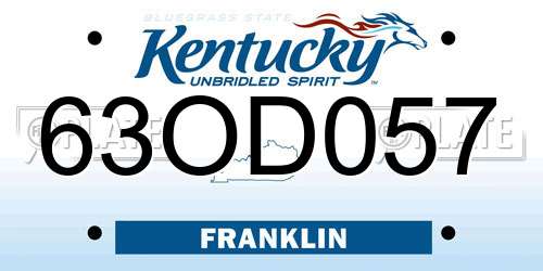 63OD057 Kentucky License Plate