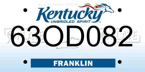 63OD082 Kentucky License Plate