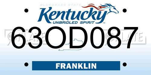 63OD087 Kentucky License Plate