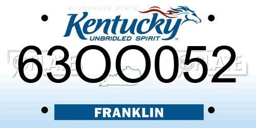 63OO052 Kentucky License Plate