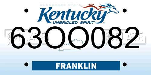 63OO082 Kentucky License Plate