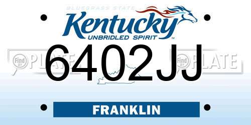 6402JJ Kentucky License Plate