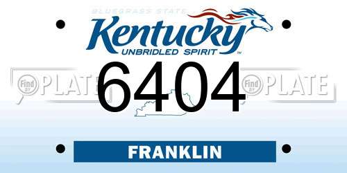 6404 Kentucky License Plate