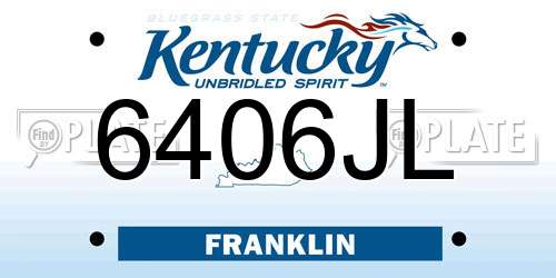 6406JL Kentucky License Plate