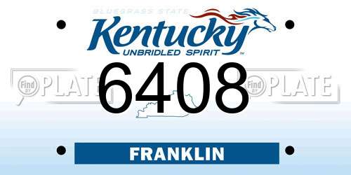 6408 Kentucky License Plate