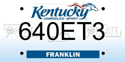 640ET3 Kentucky License Plate