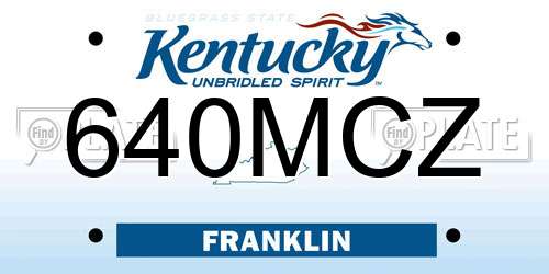 640MCZ Kentucky License Plate