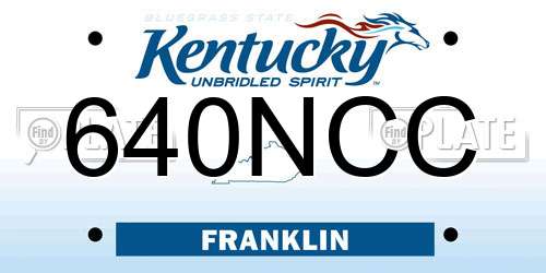 640NCC Kentucky License Plate