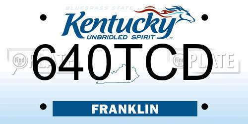 640TCD Kentucky License Plate