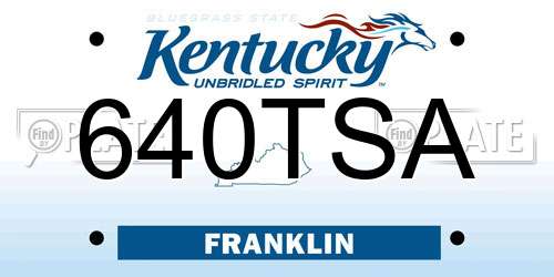 640TSA Kentucky License Plate