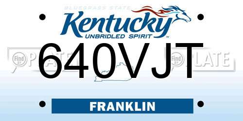 640VJT Kentucky License Plate