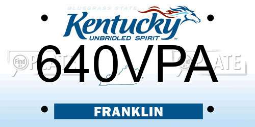 640VPA Kentucky License Plate