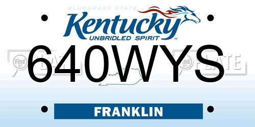640WYS Kentucky License Plate