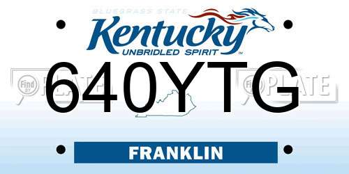 640YTG Kentucky License Plate
