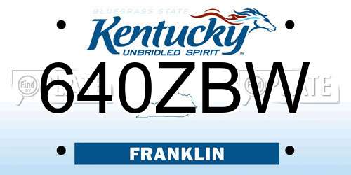 640ZBW Kentucky License Plate