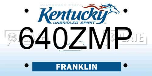 640ZMP Kentucky License Plate