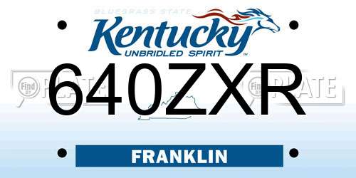 640ZXR Kentucky License Plate