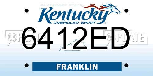 6412ED Kentucky License Plate
