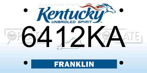 6412KA Kentucky License Plate