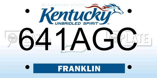 641AGC Kentucky License Plate