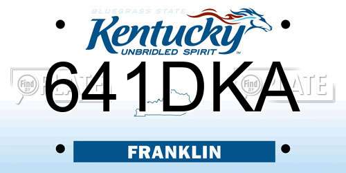 641DKA Kentucky License Plate