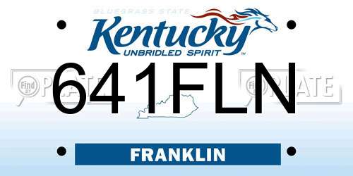 641FLN Kentucky License Plate
