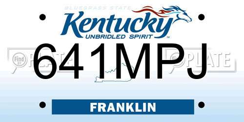 641MPJ Kentucky License Plate