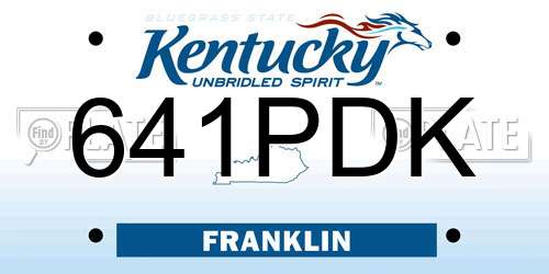 641PDK Kentucky License Plate