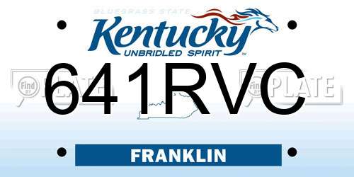 641RVC Kentucky License Plate