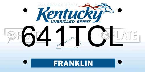 641TCL Kentucky License Plate
