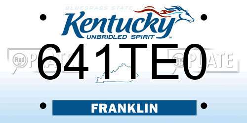 641TE0 Kentucky License Plate