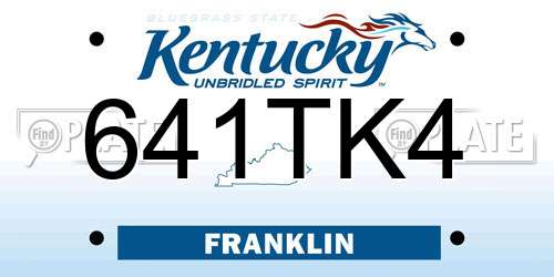 641TK4 Kentucky License Plate