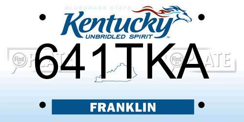 641TKA Kentucky License Plate