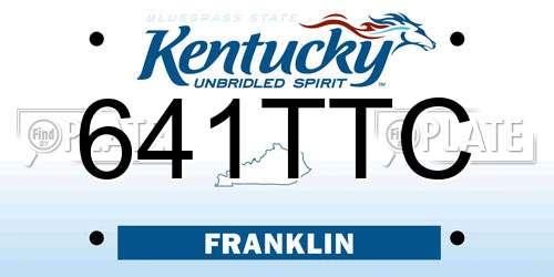 641TTC Kentucky License Plate