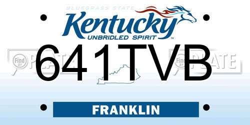 641TVB Kentucky License Plate