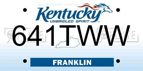 641TWW Kentucky License Plate