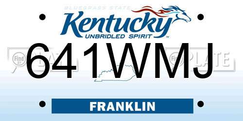 641WMJ Kentucky License Plate